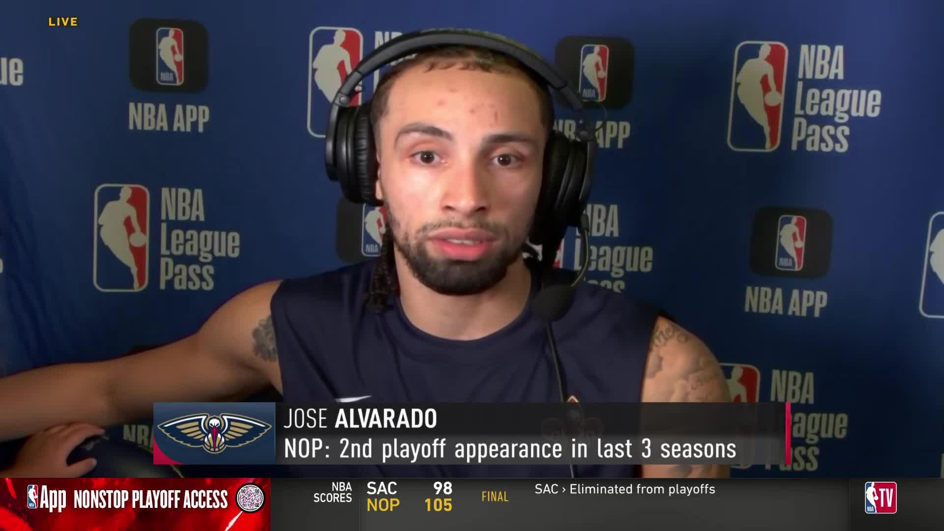 Arena Link: Jose Alvarado on Pelicans claiming 8th seed, facing Thunder