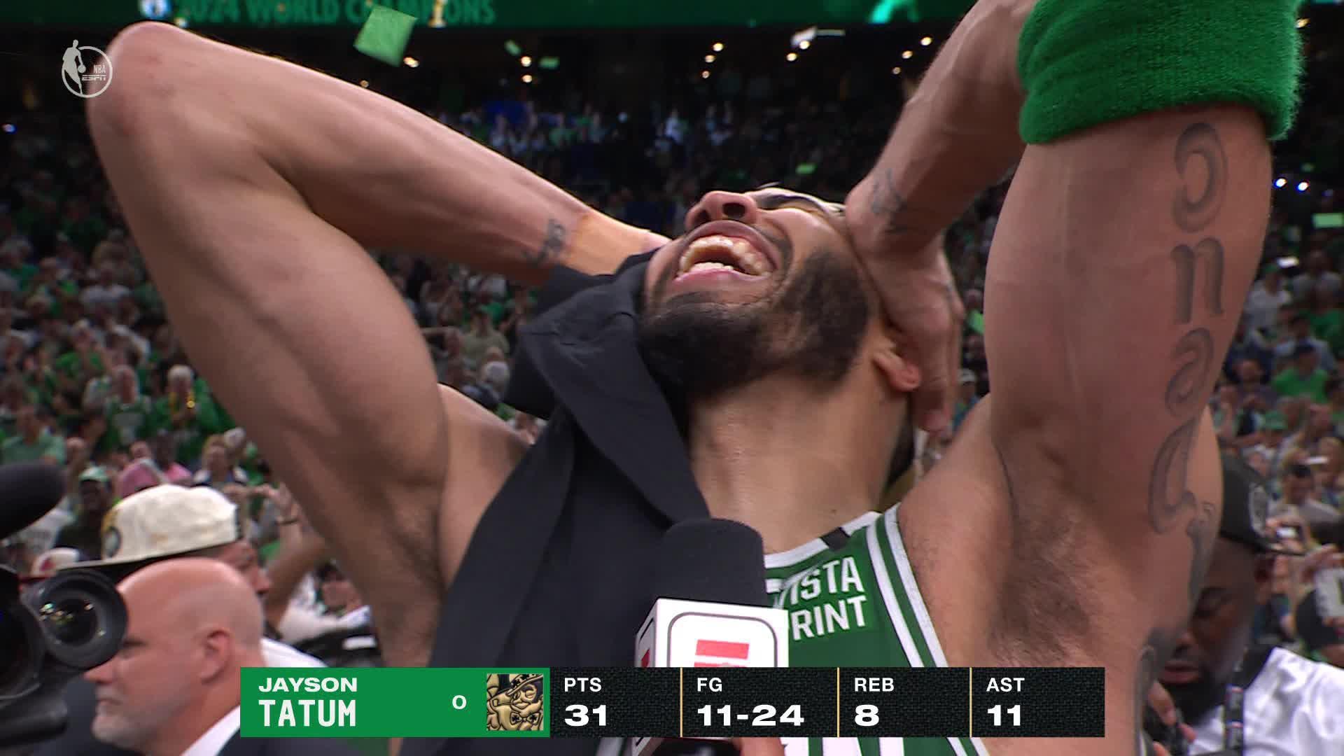 Jayson Tatum on winning NBA championship: 'We did it! WE DID IT!'